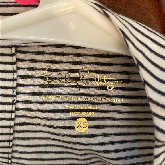 Lilly Pulitzer striped t-shirt dress with ribbon tie detail in back; size XS - Picture 3 of 3